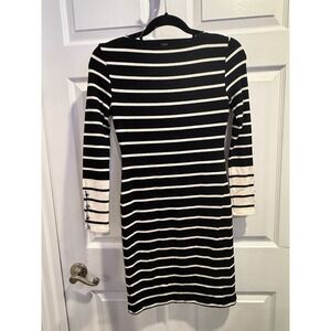 White House Black Market Striped Boat Neck Long Sleeve Knit Dress XXS Petite
